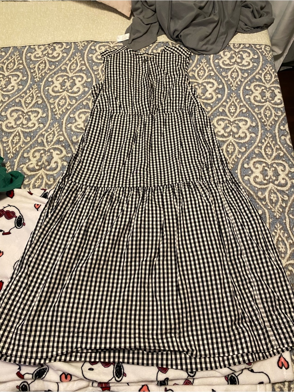 Everlane Black and White Gingham Maxi Dress